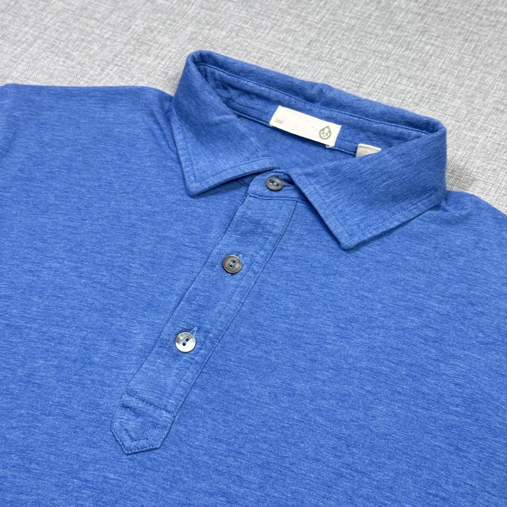 Tasc Polo Shirt Mens M Blue Short Sleeve‎ Collared Performance Moisture Wicking
